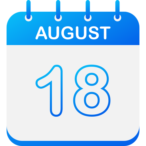 18 de agosto icono gratis