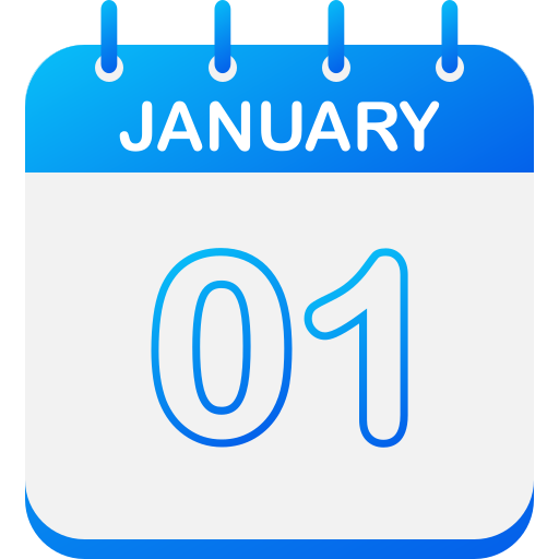 January 1 Generic gradient fill icon