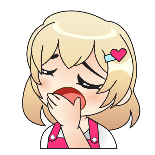 Anime Yawning Girl Stickers for Sale | Redbubble