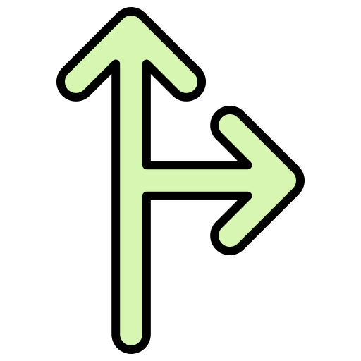 Go straight or right Generic color lineal-color icon