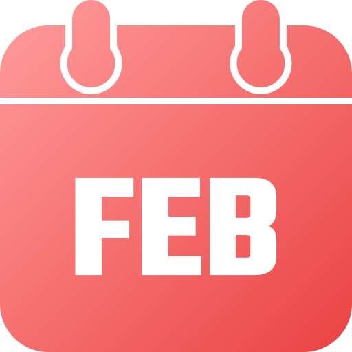 February Generic gradient fill icon