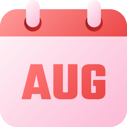 August - Free time and date icons