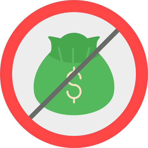 pas d'argent Icône gratuit