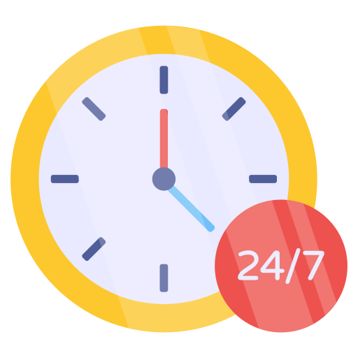 24 hour service Generic color fill icon