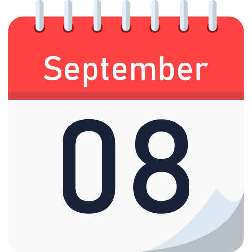 September 8 Generic color fill icon