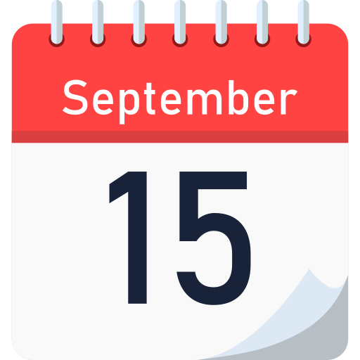 September 15 Generic color fill icon