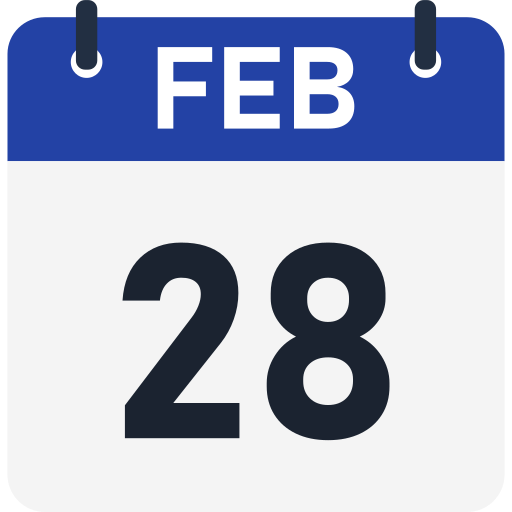 February 28 Generic color fill icon