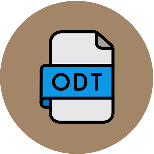 Odt file Generic color lineal-color icon