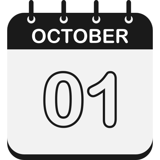 1 de octubre icono gratis