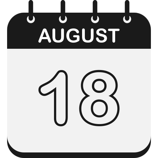 18 de agosto icono gratis