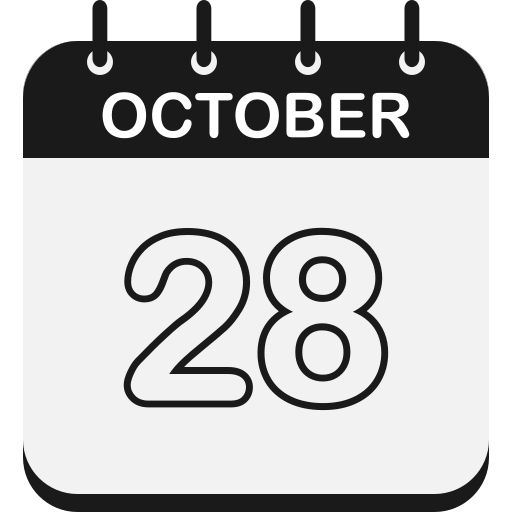 28 de octubre icono gratis