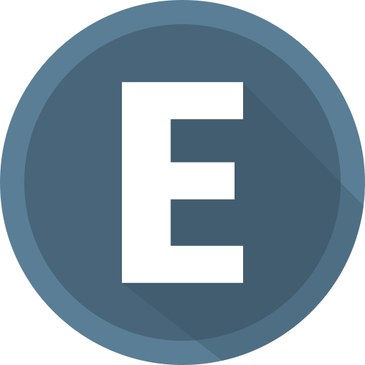 Letter e Generic color fill icon