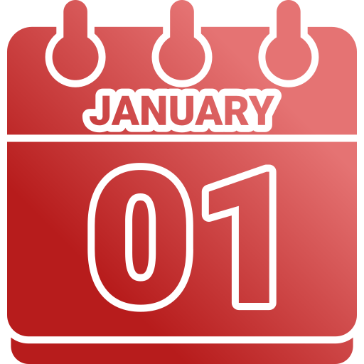 January 1 Generic Gradient Fill Icon