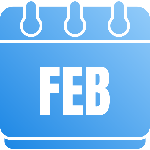 February Generic gradient fill icon