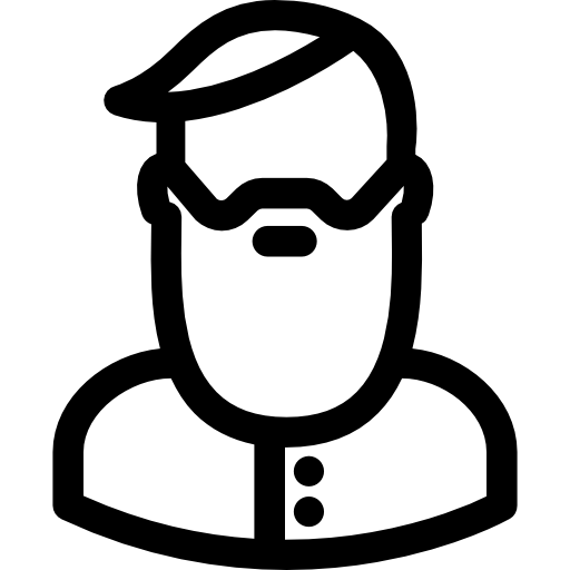 hombre con barba larga icono gratis