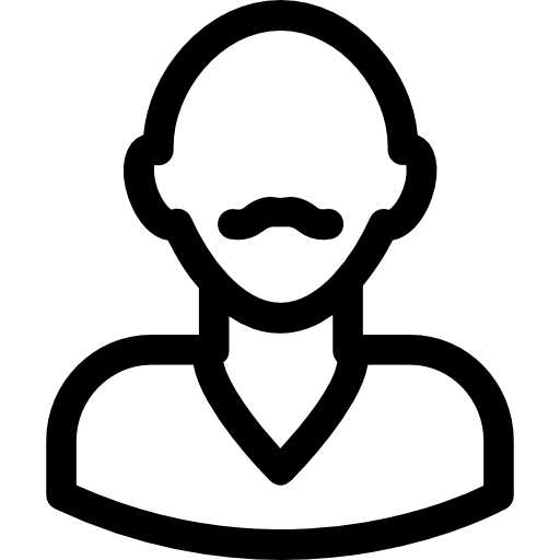 hombre calvo con bigote icono gratis