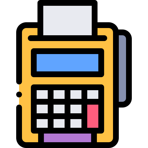 Pos Terminal Detailed Rounded Lineal Color Icon