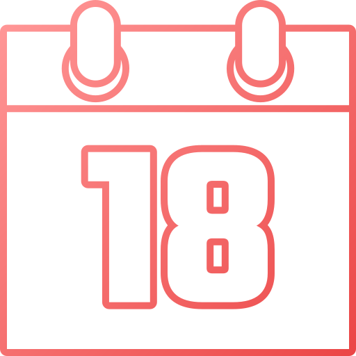 Number 18 Generic gradient outline icon