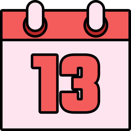 número 13 icono gratis