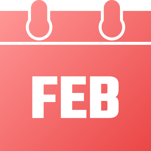 February - Free time and date icons