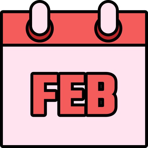 February Generic color lineal-color icon