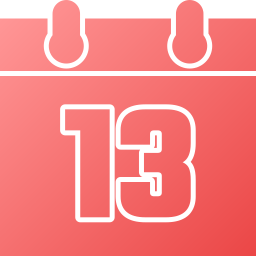 número 13 icono gratis