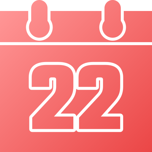 Number 22 Generic gradient fill icon