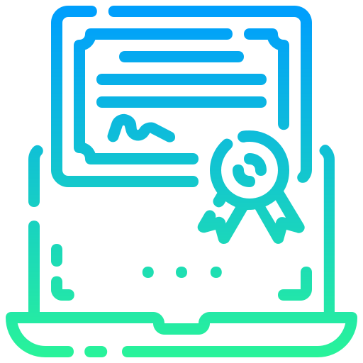 certificado en línea icono gratis