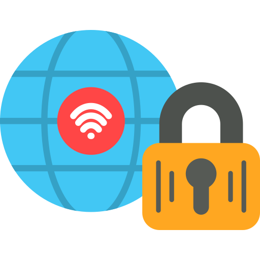 seguridad de internet icono gratis