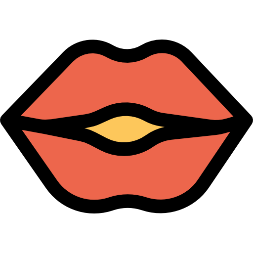 Lips Kiranshastry Lineal Color Orange icon