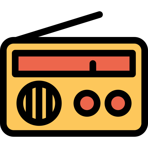 Radio Kiranshastry Lineal Color Orange icon