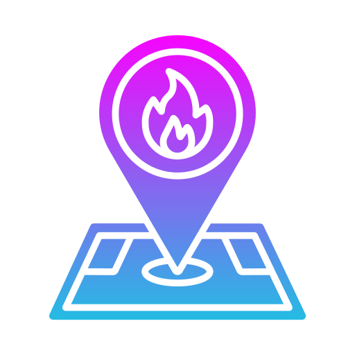 ubicación del fuego icono gratis