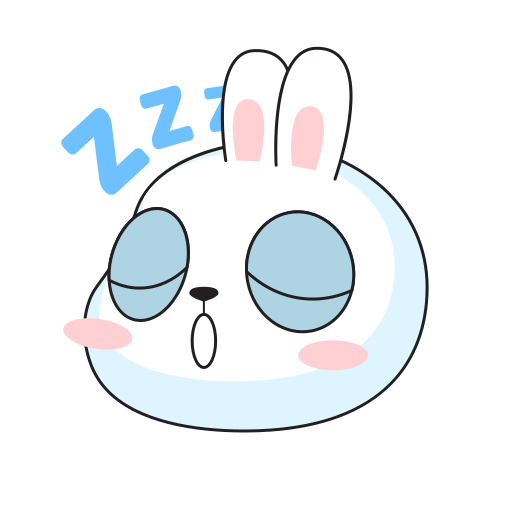 Cute Bunny Sleeping cartoon bunny' Sticker