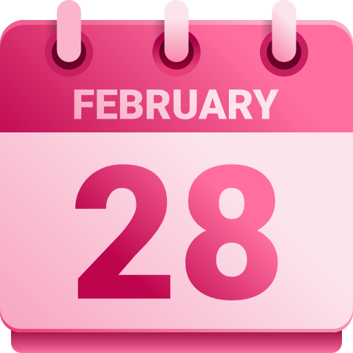 February 28 Generic gradient fill icon