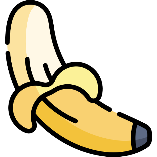 Banana Kawaii Lineal color icon