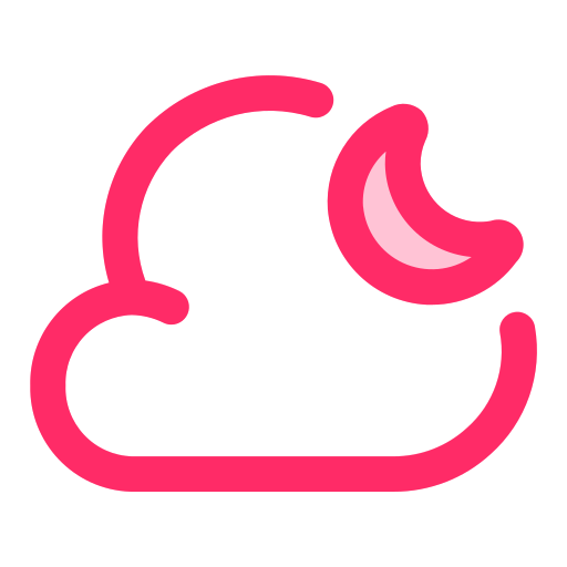 Half moon icon (Symbol png) pink