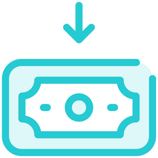 recibir dinero icono gratis