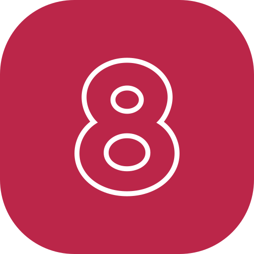 Number 8 Generic Color Fill Icon