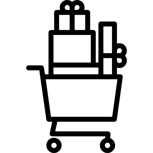 carrito de compras con paquetes icono gratis