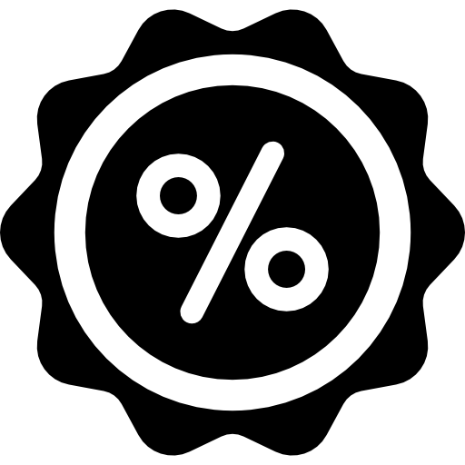 Conjunto de vetores de ícones de porcentagem. ícones pretos de