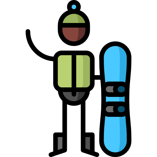 Snowboarder Puppet Characters Lineal Color icon