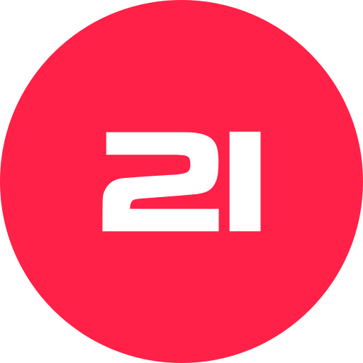 número 21 icono gratis