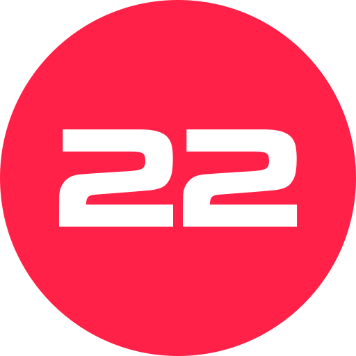 número 22 icono gratis