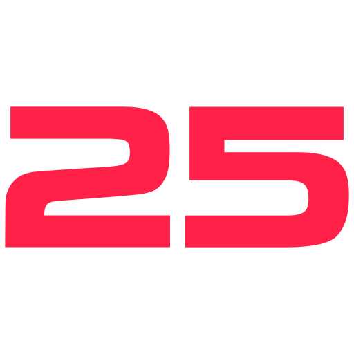 número 25 grátis ícone