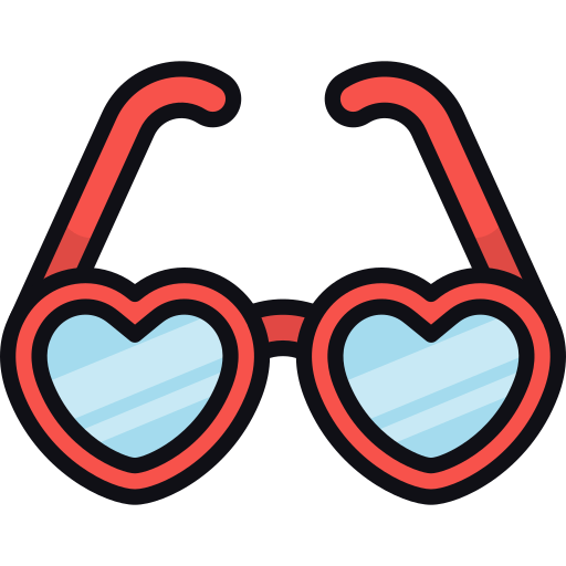 gafas de corazón icono gratis