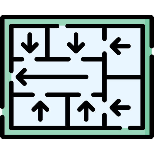 plan de evacuación icono gratis