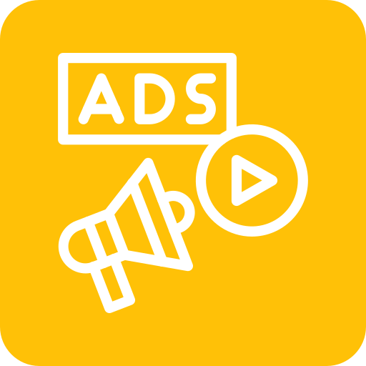 Anuncio de vídeo icono gratis