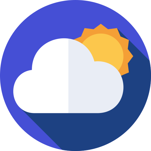 Cloudy Flat Circular Flat icon