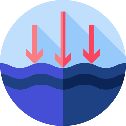 Low tide Flat Circular Flat icon