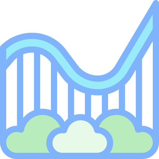 Roller coaster Detailed color Lineal color icon